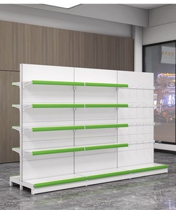 Estanterías de Góndola Modernas de Doble Cara para Supermercados, Resistentes, Metálicas, Perforadas, con Respaldo Ajustable y Montaje Rápido - Product Image 2