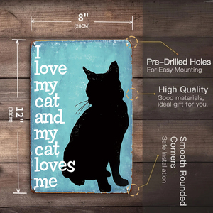 Letrero Metálico Retro con la Frase 'All You Need Is Love and a Cat', Decoración Rústica para Pared de Hogar o Dormitorio - Product Image 5