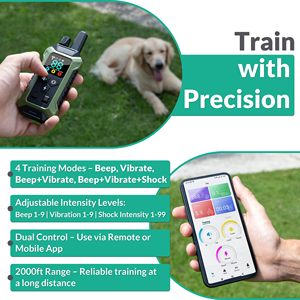 Recinto Elettronico per Cani Wireless GPS Ricaricabile con Display a Colori, Raggio Regolabile 25-2133 Metri, Impermeabile IP67, Antiabbaio - Product Image 3