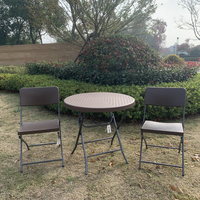 Ensemble de mobilier pour table et chaises de jardin d'extérieur Ensemble table et chaise de patio 2 places effet rotin pour balcon