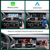 Écran tactile de 8,9 pouces double DIN avec CarPlay sans fil, Android Auto, lecteur CD, moniteur stéréo pour BMW X3 F25 CIC NBT