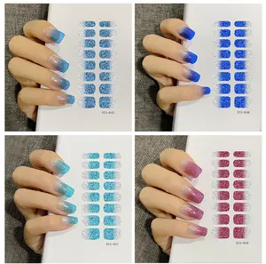 Adesivi per smalto alla moda ecologici di vendita caldi fai da te all'ingrosso personalizzato 16 pezzi/strisce involucri per unghie 3D Nail Art Sticker