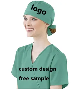 Katoen Unisex Stretch Multi-color Scrub Hoed Bouffant Nurse Scrub Cap