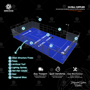 Venta al por mayor interior al aire libre Cancha <span class=keywords><strong>de</strong></span> Pádel panorámica pista <span class=keywords><strong>de</strong></span> tenis equipo <span class=keywords><strong>de</strong></span> Pádel personalizado - Product Image 1