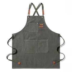 Fabbrica all'ingrosso Logo personalizzato Multi-funzionale Unisex tela grembiuli per bar ristorante pasticceria addetto impermeabile - Product Image 4