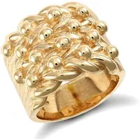 Cincin Penahan 5 Baris Pria, Penahan Perhiasan Cincin 9ct Berat Emas Kuning/S925 Perak/Cincin Penjaga untuk Ulang Tahun Pernikahan Abadi