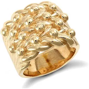 Мужское кольцо в 5 рядов из желтого золота 9 карат/серебро 925 пробы/английского алфавита