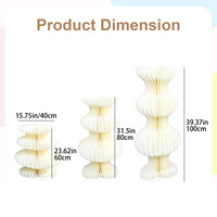 Table de dessert pliante pour mariage, table courbe, style moderne et simple, accessoires de décoration en papier, décoration artistique cylindrique pour vitrine BS-L-21083