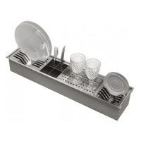 Tasses à vaisselle en acier inoxydable Séchage avec égouttoir Comptoir de cuisine Sèche-vaisselle Porte-ustensiles Bar évier