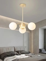 Lustre en verre Magic Bean Iron, style italien, luxe léger, crème, pour pièce douillette, moderne, minimaliste, créatif, romantique, éclairage d'intérieur