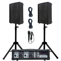 Subwoofer 1000W 2X10 "Speaker Portabel Sistem PA TWS Kotak Suara Set Karaoke Mixer Bertenaga 4 Saluran Audio Profesional