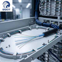 Câble de descente à fibre optique plat GYFXTBY 1-24 cœurs G.657A1 monomode pour FTTH, câble extérieur avec gaine HDPE et renfort FRP