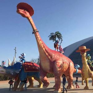 <span class=keywords><strong>Jurassic</strong></span> Park Dinosaur Museum Les statues géantes en fibre de verre de dinosaures montrent des sculptures de dinosaures de personnages de dessins animés pour l'extérieur - Product Image 3