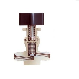 Válvula de Bola Manual Fujikin UBV-21-J10R-D-ALX, en Forma de L, de Tres Vías, Estándar Británico, Tamaño Mediano, Corte de Alta Presión - Product Image 2