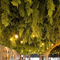 Suspension Saule Hôtel Restaurant Hall Toit Vert Faux Feuille Herbe Panneau Mural Verdure Artificielle Plafond Suspendus Feuilles Plante