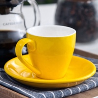 Ensemble tasse à café et soucoupe en porcelaine italienne personnalisée, céramique