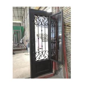 Porte d'entrée en fer de style américain Porte décorative en fonte pour maisons à coupure thermique - Product Image 4