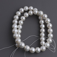 Perles rondes de culture d'eau douce naturelles de style Edison, 10-11 mm, blanc brillant, demi-finies, accessoires de bijoux DIY