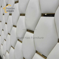 HuanHao HOME Panneau mural de fond personnalisé pour chambre à coucher de luxe européenne, avec tête de lit rembourrée et moelleuse, pour l'intérieur des chambres de villa