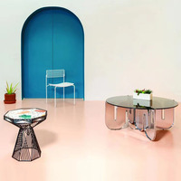 Table basse pliable moderne en acrylique Creative Wave couleur personnalisable pour salon chambre hôtel maison bureau salle à manger