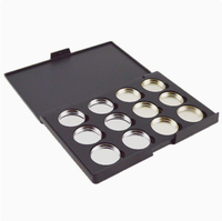 Palette de fards à paupières noire mate vide 12 couleurs en gros avec insert magnétique souple en EVA pour emballage cosmétique