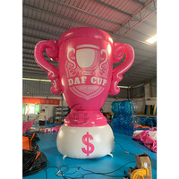 Modèle publicitaire gonflable personnalisé en forme de dollar rose pour extérieur, décoration en forme de dollar américain, modèle gonflable