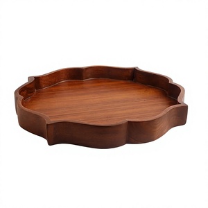 New Eco-Friendly Elegant Handmade Durable Wooden Serving <b>Tray</b> Coffee Table Trendy Antique Dishwasher Microwave Safe Polished - Product Image 5