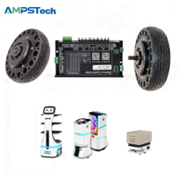 Kit de roues motrices pour robot AMPSTech, moteur de moyeu servo sans balais IP67, pilote double axe CAN, 7 Nm, 36 V CC, 250 tr/min