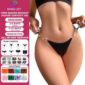 Tanga Sexy de Diseño Nuevo para Mujer, Ropa Interior de Nailon Suave con Logotipo, Tanga con Anillo de <span class=keywords><strong>Amor</strong></span> para Mujer - Product Image 1