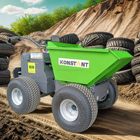 KONSTANT 300 kg Mini Elektrischer 4x4 Dumper 1600 W Baustellen-Klein-Hydraulik-Motorschubkarre Radlader Beton-Power-Buggy Minidumper