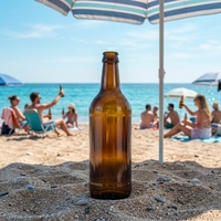 Bouteille de bière en verre ambré vide, prix d'usine en gros, pour brasseries commerciales, exportation mondiale
