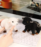 Porte-clés personnalisé en peluche douce de chèvre, agneau ou mouton noir et blanc, idéal pour la vente en gros