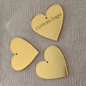 Etiquetas Personalizadas para Recuerdos de Boda, en Forma de Corazón, de Acrílico Dorado, Etiquetas con Nombre para Regalos, Recuerdo de <span class=keywords><strong>Bautizo</strong></span>, Placa con Nombre para Despedida de Soltera - Product Image 5