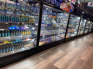 <span class=keywords><strong>Vitrine</strong></span> de magasin de tabac en <span class=keywords><strong>verre</strong></span> <span class=keywords><strong>LED</strong></span> de 48 pouces avec cadre en aluminium pour la vente au détail - Product Image 4