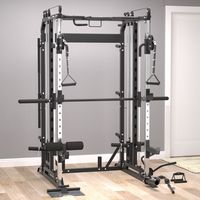 Machine de musculation multifonctionnelle tout-en-un : Crossover, Smith, Banc de Squat, Rack d'haltérophilie en acier – Usage Commercial et Domestique