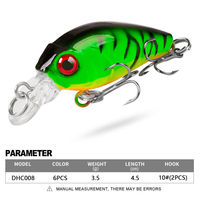 Leurre de pêche crankbait 45mm 3.5g, leurre dur artificiel wobbler, design japonais, pour carpe et bar rayé