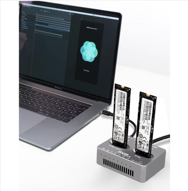 Data of Cloning Dual Slots 20Gbps M.2 NVME SSD Docking Station for M2 SSD Key M Support Offline Auto Sleep