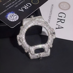 Lunette de montre de luxe en moissanite pour DW6900, boîtier de montre serti de pierres, design croix épines baguette, pièce de rechange pour collection G-Shock DW-6900 - Product Image 2