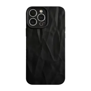 豪华丝绸波浪图案Tpu手机外壳适用于iPhone 15 Pro Max Ins实心手机外壳适用于iPhone 14 13 12 11