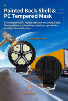 Projecteur de travail LED rond avec réflecteur hexagonal et ailettes de refroidissement pour camion, tout-terrain, lampe de conduite auxiliaire