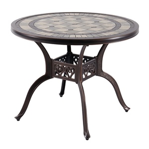 Juego de sillas redondas de aluminio fundido para jardín al aire libre, muebles de patio trasero de secado rápido - Product Image 1