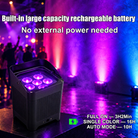 Projecteur PAR LED 6x18W RGBWA+UV 6-en-1 étanche IP65 à contrôle DMX512 avec batterie 8800Ah, idéal pour mariages et événements religieux - Vente Flash
