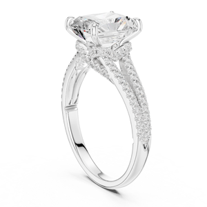 Bague de fiançailles chic en or 14Kt 18Kt 22Kt plaqué rhodium avec diamant de laboratoire taille radiant 2,5 carats pour femme, bague de mariage - Product Image 1