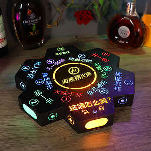 LED Illuminated Game Wheel Full Color Printing Wavy <b>Corners</b> Electronic Russian Roulette KTV <b>Bar</b> Drinking Game Props - Product Image 1