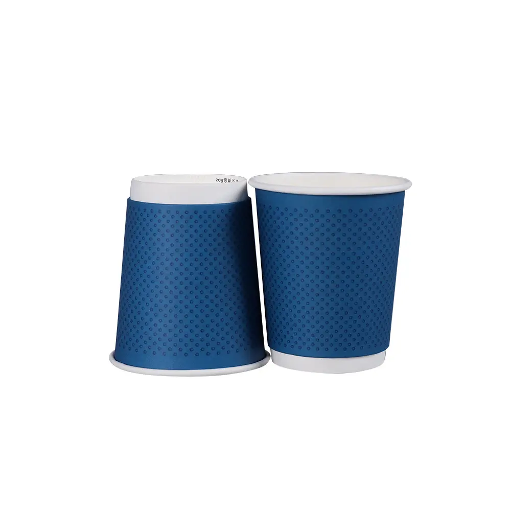 Disposable Custom Logo Printed Paper Expresso Cups Pe Coated Kraft Hot Drink Double Wall Paper Coffee Cups