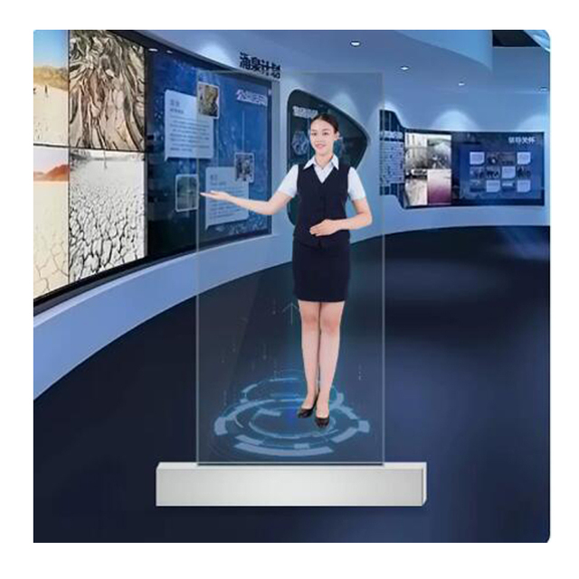 Intelligent Interactive THLEE Commercial Robots Virtual Welcome Guests Robot Glass Window Advertising Transparent Screen