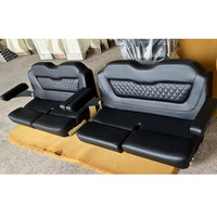 Siège de bateau double avec accoudoirs rabattables et support de cuisse inclinable pour yacht