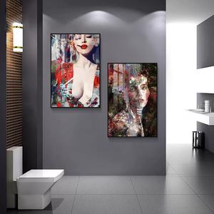 Tableau mural abstrait sur toile : <span class=keywords><strong>Portrait</strong></span> féminin, Art moderne, <span class=keywords><strong>Peinture</strong></span> de femme, Style graffiti coloré, Impression de figure pour décoration de salon - Product Image 3