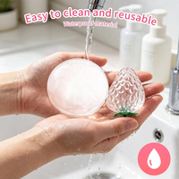 Coques Squishy Creuses en TPR Transparentes à Remplir, Modèle Fraise, Coques Squishy Vides Transparentes, Kit de Fabrication de Squishies DIY, Coques Squishy à Presser Fraise