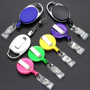 Id Card Badge Holder Rollen mit Clip Name Reel Round Office School Supplies Einziehbarer Lanyard Badge Holder